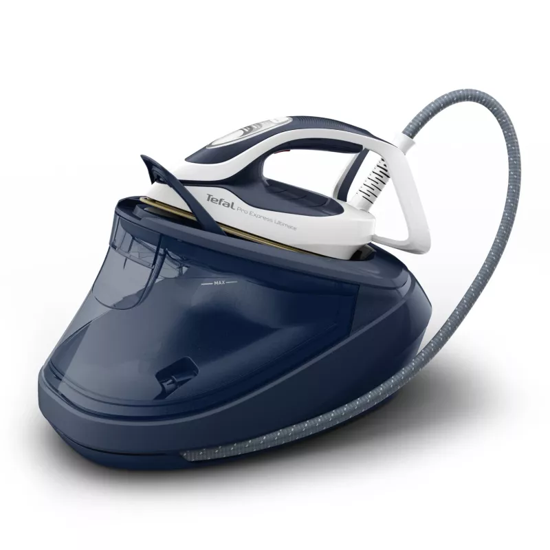 Tefal Pro Express Ultimate II GV9720 1.2 L Durilium Airglide Autoclean Ultra Thin soleplate niebieski, biały