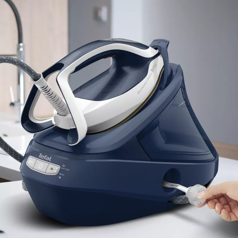 Tefal Pro Express Ultimate II GV9720 1.2 L Durilium Airglide Autoclean Ultra Thin soleplate niebieski, biały