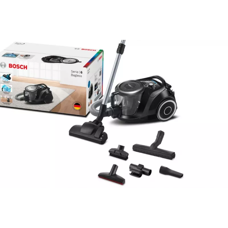 Odkurzacz Bosch Serie 6 BGC41XSIL, 2,4 l, cylinder, suchy, 700 W, bezworkowy
