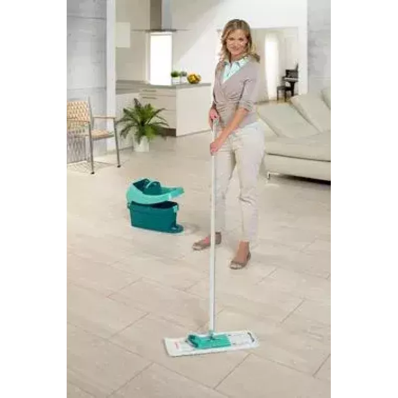 Wiadro z systemem wyciskającym Leifheit 55076 — ergonomiczna wyciskarka, duża pojemność, zielony