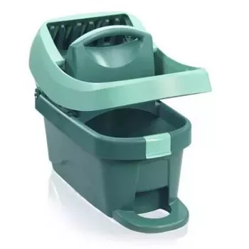 Wiadro z systemem wyciskającym Leifheit 55076 — ergonomiczna wyciskarka, duża pojemność, zielony