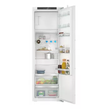 Zabudowana lodówka kombinowana Siemens iQ300 KI82LVFE0 — 280 L całkowitej, 246 L lodówka, 34 L zamrażarka górna, Biały, Zawias prawy