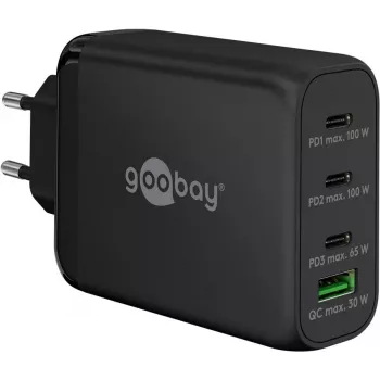 Goobay 65555 Ładowarka Wewnętrzna AC Szybkie Ładowanie Laptop Smartfon Czarny