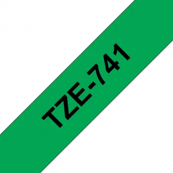 Taśma do drukarek etykiet Brother TZE-741 czarna na zielonym TZ