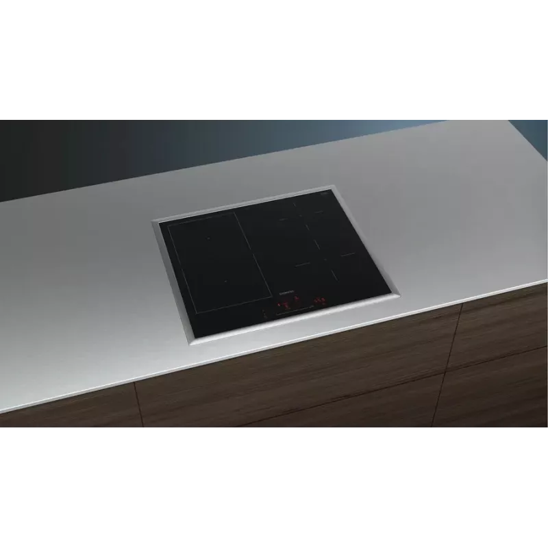 Płyta indukcyjna Siemens iQ500 ED64RHSB1E 4-strefowa do zabudowy 60 cm czarna/stal nierdzewna sterowanie dotykowe