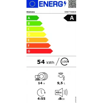 Zmywarka Siemens iQ700 SN87TX00CE do zabudowy, 14 kompletów