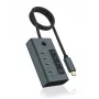 ICY BOX IB-HUB1454-C31 USB 3.2 Gen 1 (3.1 Gen 1) Type-C 10000 Mbit/s Niebieski, Szary