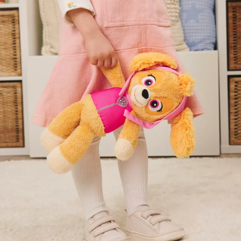 PAW Patrol GUND Oficjalna Maskotka Skye Take Along Buddy, Pluszowa Zabawka Premium dla Dzieci od 1 Roku Życia, Różowa/Brązowa, 33 cm