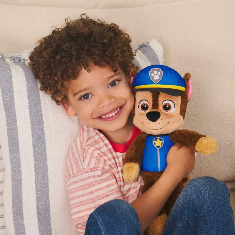 PAW Patrol GUND Oficjalny Chase Take Along Pluszowa Zabawka, Pluszak Najwyższej Jakości dla Dzieci od 1 Roku Życia, Niebieski/Brązowy, 13