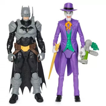 DC Comics, Batman Adventures, zestaw figurek Batman vs The Joker, 2 figurki, 12 akcesoriów zbroi, 12-calowa zabawka superbohatera dla chłopców i dziewczynek