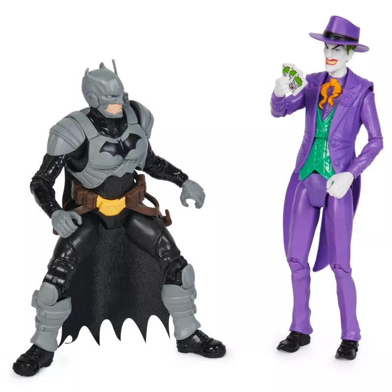DC Comics, Batman Adventures, zestaw figurek Batman vs The Joker, 2 figurki, 12 akcesoriów zbroi, 12-calowa zabawka superbohatera dla chłopców i dziewczynek
