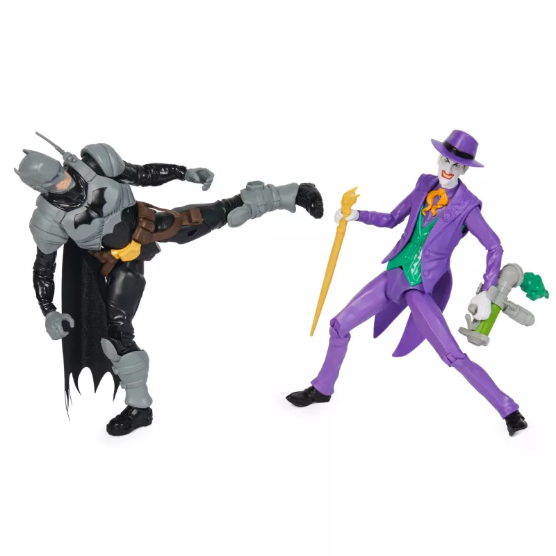 DC Comics, Batman Adventures, zestaw figurek Batman vs The Joker, 2 figurki, 12 akcesoriów zbroi, 12-calowa zabawka superbohatera dla chłopców i dziewczynek