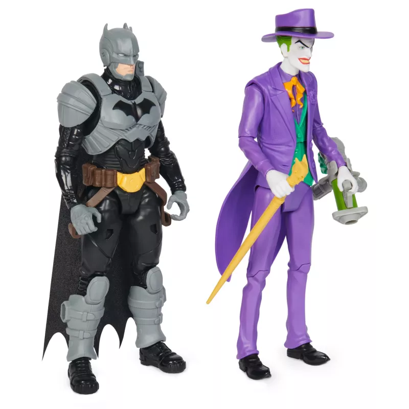 DC Comics, Batman Adventures, zestaw figurek Batman vs The Joker, 2 figurki, 12 akcesoriów zbroi, 12-calowa zabawka superbohatera dla chłopców i dziewczynek