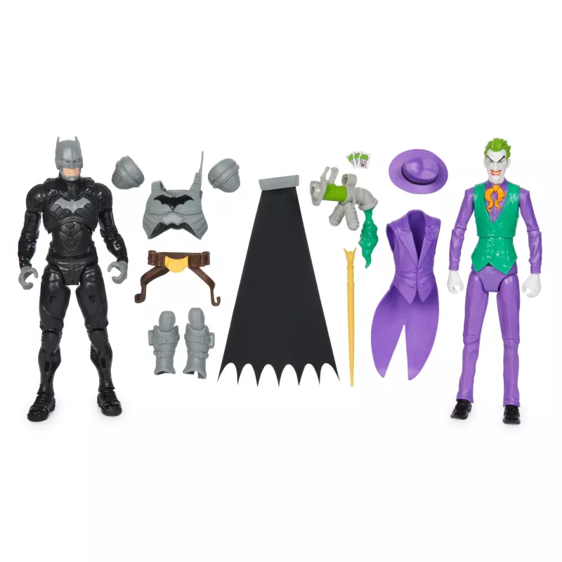 DC Comics, Batman Adventures, zestaw figurek Batman vs The Joker, 2 figurki, 12 akcesoriów zbroi, 12-calowa zabawka superbohatera dla chłopców i dziewczynek