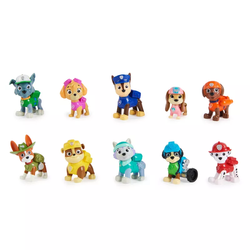 PAW Patrol, 10. rocznica, Zestaw figurek All Paws On Deck z 10 kolekcjonerskimi figurkami akcji, Zabawki dla dzieci od 3 lat