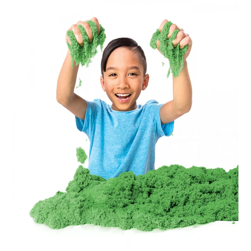 Kinetic Sand, 2 funty zielonego piasku do zabawy, formowalne zabawki sensoryczne dla dzieci, zamykana torebka (opakowanie może się różnić), dla dzieci od 3 lat