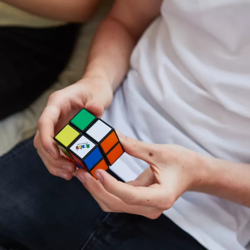 Rubik’s Mini 2x2, klasyczna układanka 2x2 dopasowująca kolory, kieszonkowa łamigłówka, opakowanie może się różnić
