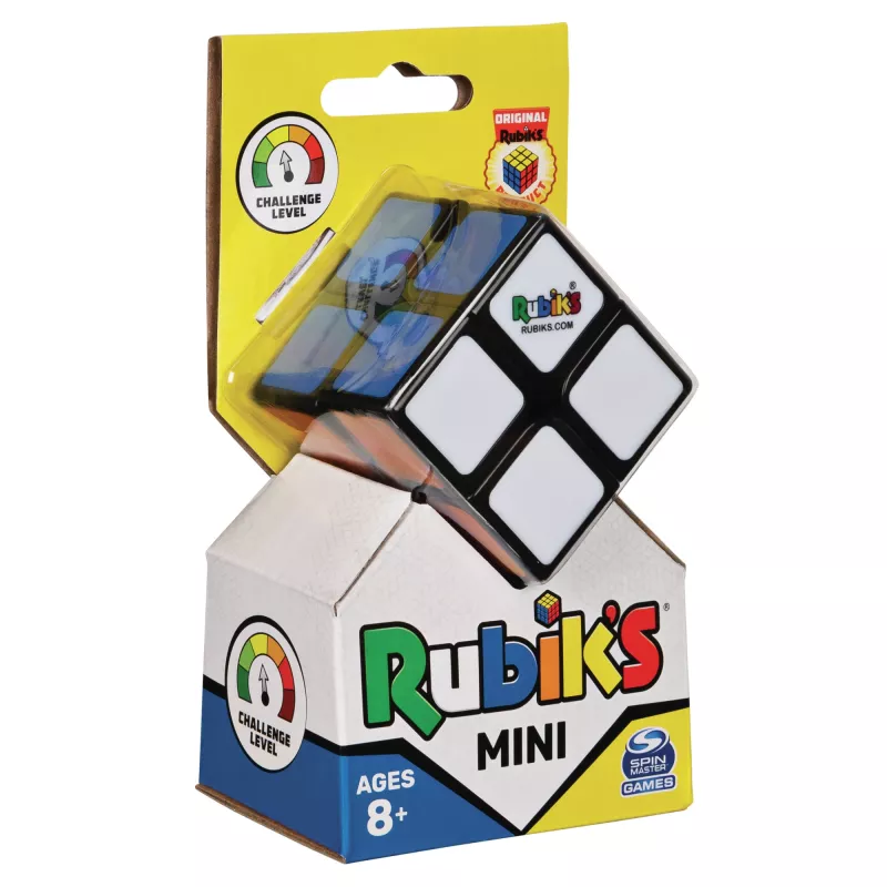 Rubik’s Mini 2x2, klasyczna układanka 2x2 dopasowująca kolory, kieszonkowa łamigłówka, opakowanie może się różnić