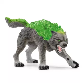 Figurka Schleich ELDRADOR CREATURES Granitowy Wilk model 70153, wiek 7+, zielono-szary