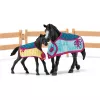 schleich HORSE CLUB Boks dla koni z klaczą i źrebakiem, Stajnia dla koni, Konie, 5 lat, Wielokolorowy, Plastik