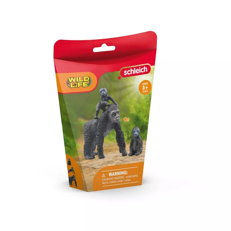 schleich WILD LIFE Rodzina goryli, 3 lat(a), Dżungla, Dzikie zwierzęta / zabawki przygodowe, Czarny, Szary