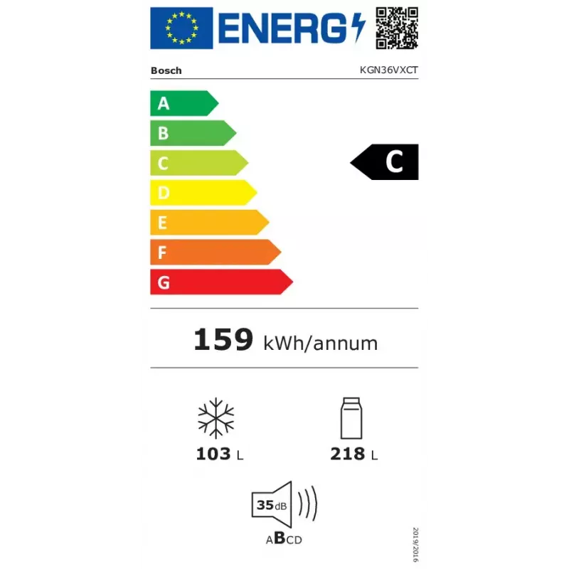 Bosch Serie 4 KGN36VXCT lodówko-zamrażarka wolnostojąca 321 L stal nierdzewna