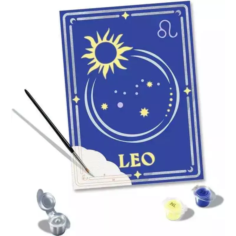 Zestaw do malowania po numerkach Ravensburger CreArt Znak zodiaku Lew – zestaw do malowania, model 23743
