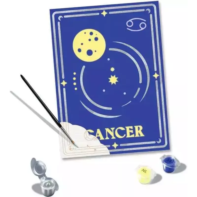 Zestaw do malowania puzzli Ravensburger CreArt Znak zodiaku Rak – zestaw do malowania po numerach, model 23733