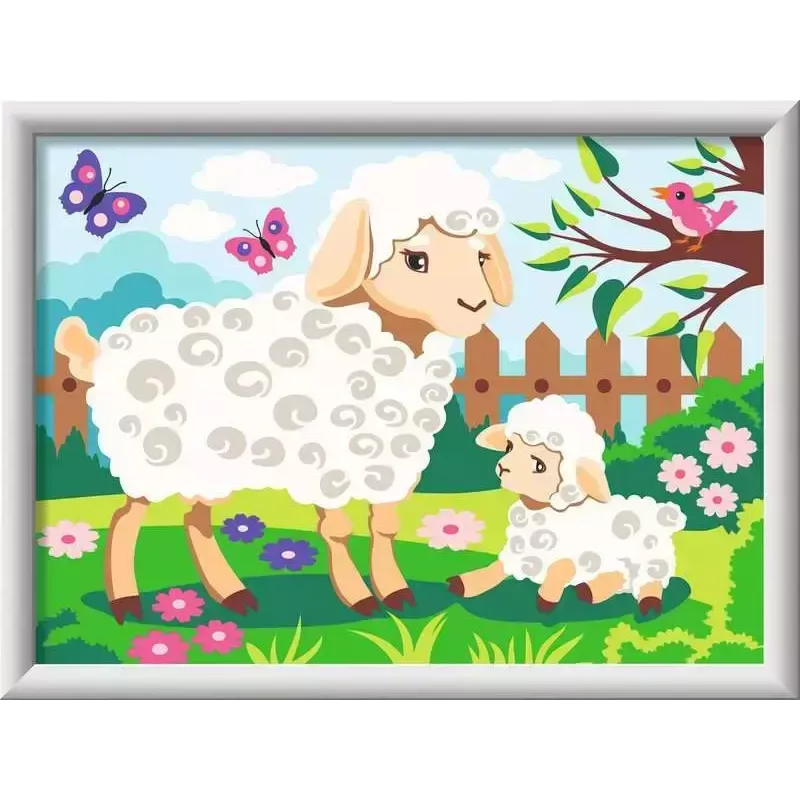 Ravensburger CreArt 23764 zestaw do malowania po numerach, owca z jagnięciem