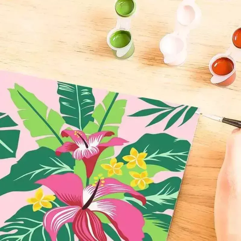 Zestaw do malowania Ravensburger CreArt Tropical Plants, model 23728 — malowanie po numerkach