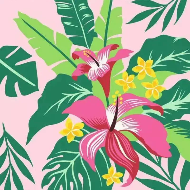 Zestaw do malowania Ravensburger CreArt Tropical Plants, model 23728 — malowanie po numerkach