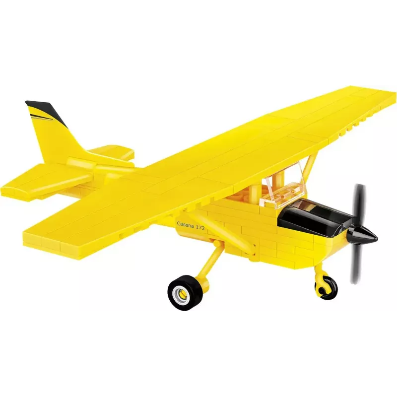 Klocki konstrukcyjne Cobi Cessna 172 Skyhawk żółty model 26621 – zestaw w skali i do samodzielnego montażu