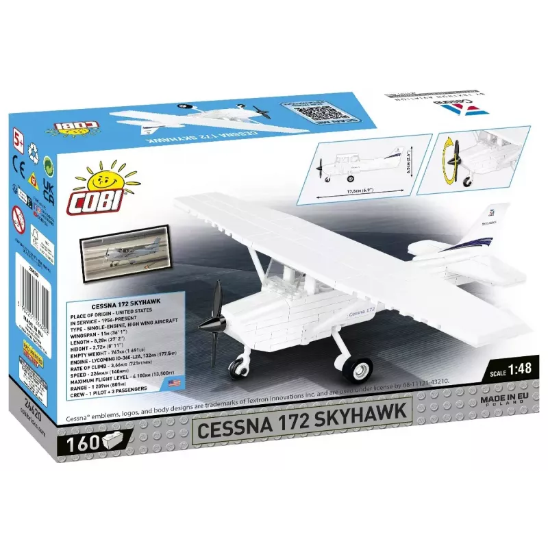 Zabawka konstrukcyjna Cobi Cessna 172 Skyhawk biały zestaw konstrukcyjny