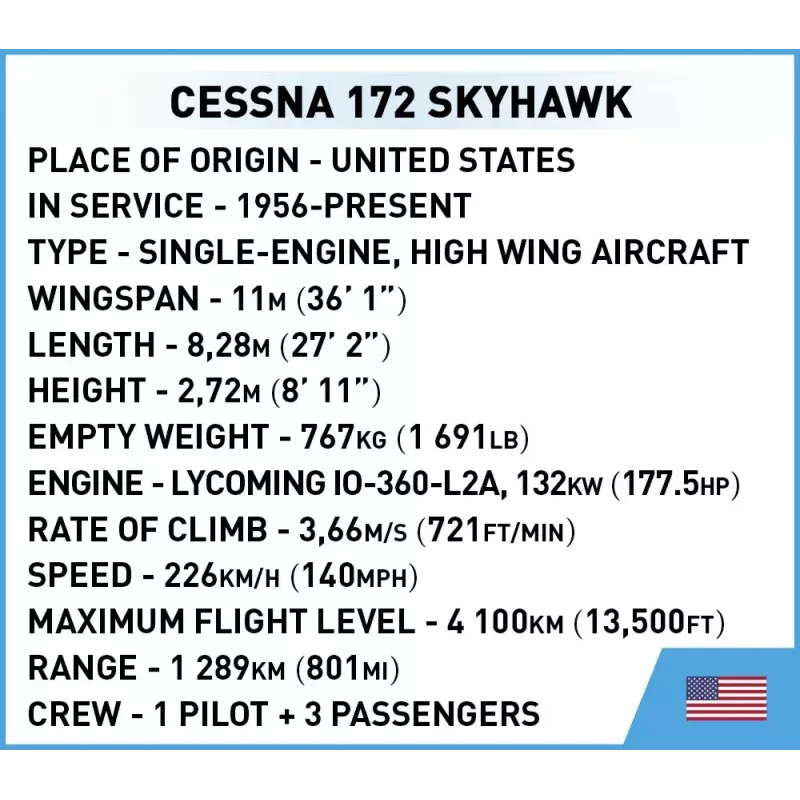 Zabawka konstrukcyjna Cobi Cessna 172 Skyhawk biały zestaw konstrukcyjny