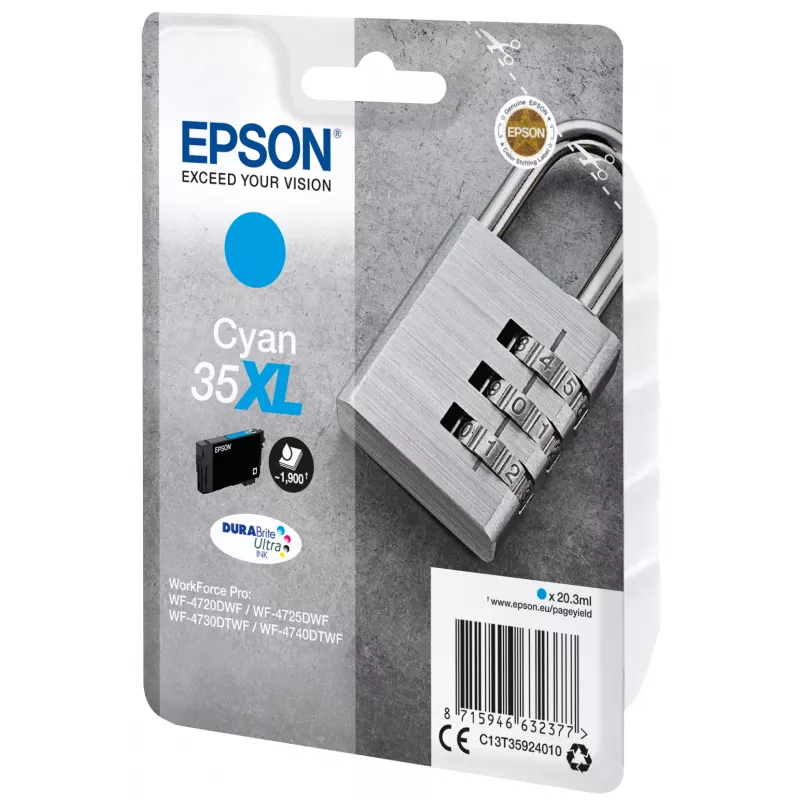 Wkład Epson Padlock Singlepack cyjan 35XL DURABrite Ultra Ink