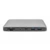 Stacja dokująca DIGITUS USB-C - 2x USB Type-C / 2x USB 3.0 10Gbps / USB 3.0 5Gpbs / 2x DP / Gbe / micro SD / SD / 3,5 mm - 60 W USB Power Delivery