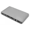 Stacja dokująca DIGITUS USB-C - 2x USB Type-C / 2x USB 3.0 10Gbps / USB 3.0 5Gpbs / 2x DP / Gbe / micro SD / SD / 3,5 mm - 60 W USB Power Delivery