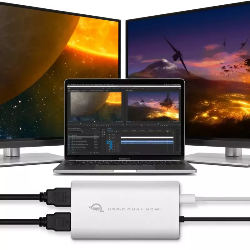 USB graphics adapter OWC CADPDL2HDMI 3840 x 2160 pikseli Srebrny