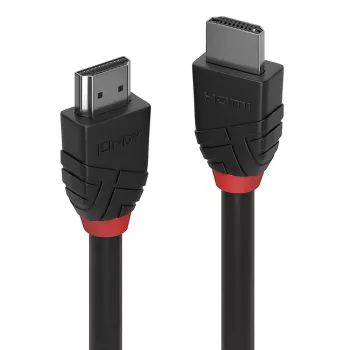 Lindy 1m kabel HDMI High Speed, Czarny Line, 1 m, HDMI Typ A (Standardowy), HDMI Typ A (Standardowy), 4096 x 2160 pikseli, 18 Gbit/s, Czarny