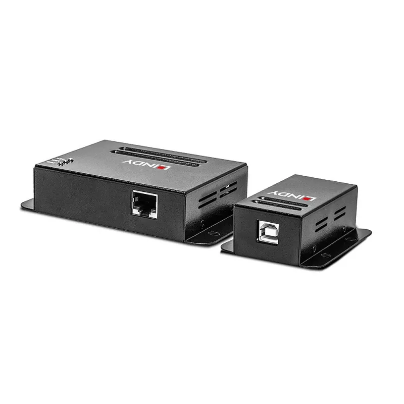Lindy 50m 4-portowy przedłużacz USB 2.0 Cat.6, Nadajnik i odbiornik sieciowy, 50 m, 480 Mbit/s, Cat5, Cat5e, Cat6, NS1021, Brąz fosforowy