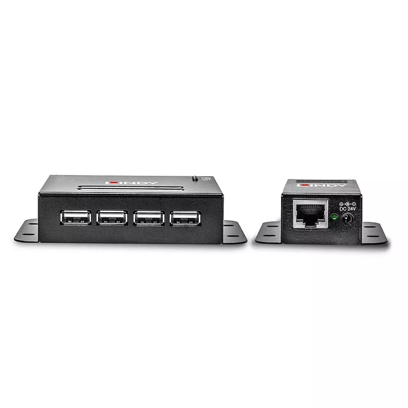 Lindy 50m 4-portowy przedłużacz USB 2.0 Cat.6, Nadajnik i odbiornik sieciowy, 50 m, 480 Mbit/s, Cat5, Cat5e, Cat6, NS1021, Brąz fosforowy