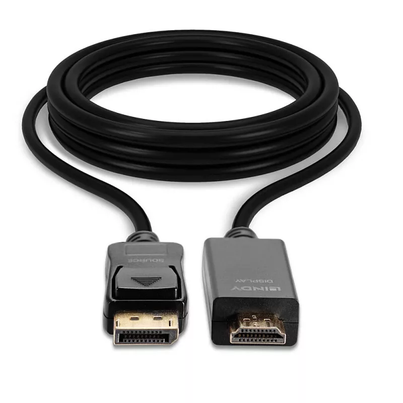 Kabel Lindy DisplayPort na HDMI 10.2G, 2 m