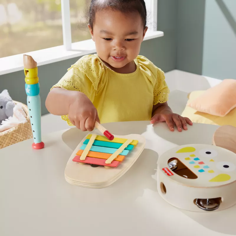 Mattel Music Gift Set with Wooden Instruments for Toddlers