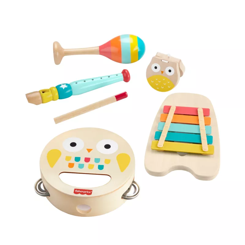 Mattel Music Gift Set with Wooden Instruments for Toddlers