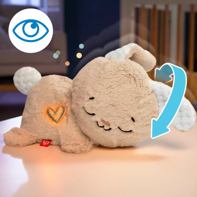 Fisher-Price Soothe & Settle Bunny – pluszowa zabawka dla niemowląt i konfigurowalny szumiący króliczek z ruchem