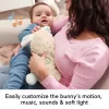 Fisher-Price Soothe & Settle Bunny – pluszowa zabawka dla niemowląt i konfigurowalny szumiący króliczek z ruchem