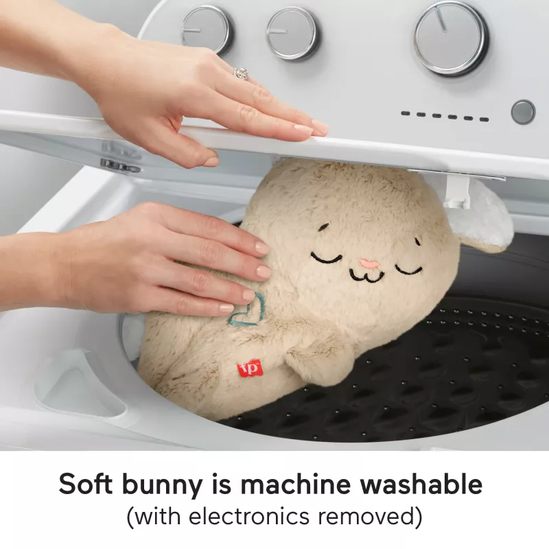 Fisher-Price Soothe & Settle Bunny – pluszowa zabawka dla niemowląt i konfigurowalny szumiący króliczek z ruchem