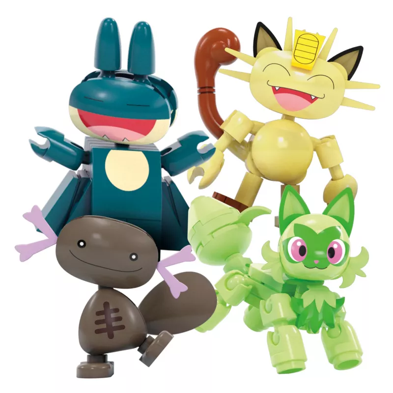 MEGA Pokémon Zestaw Klocków Karuzela Wesołe Miasteczko, z 4 Figurkami Akcji (393 Elementy) dla Dzieci