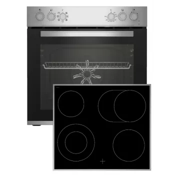 Zestaw urządzeń kuchennych Beko BBUE12020X, płyta ceramiczna, elektryczny