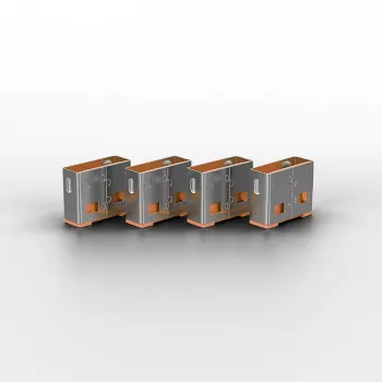 Blokada portu Lindy USB Port Blocker zestaw 4 szt. kod kolorystyczny pomarańczowy